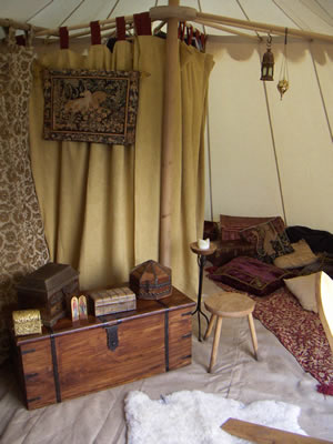 The living room in the tent