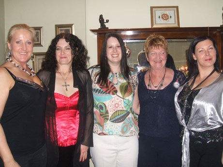 Some of the girls from the medieval group all looking very glam at the aprty