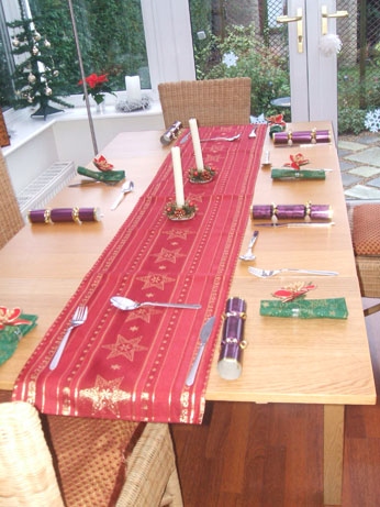 The table laid for dinner