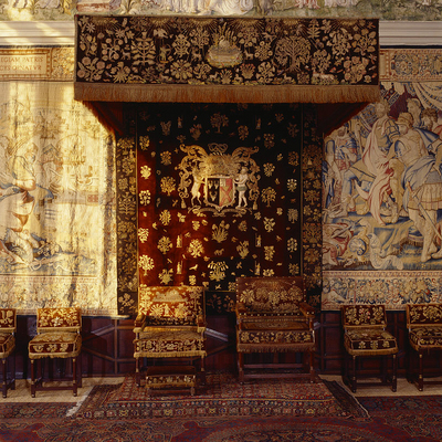 A bed canopy at Hardwick