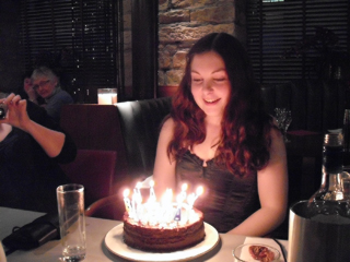 The candles spell happy birthday