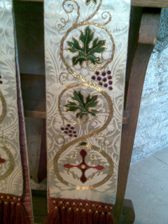 Goldwork on the priests' scarf