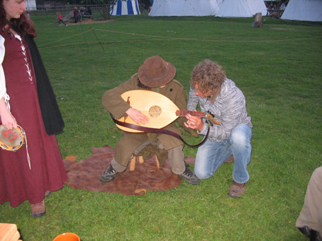 Jake trying out the lute
