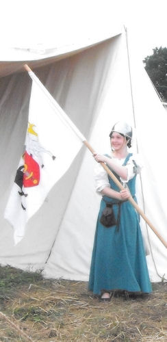 Ellie with the Order of Fighting Knights banner