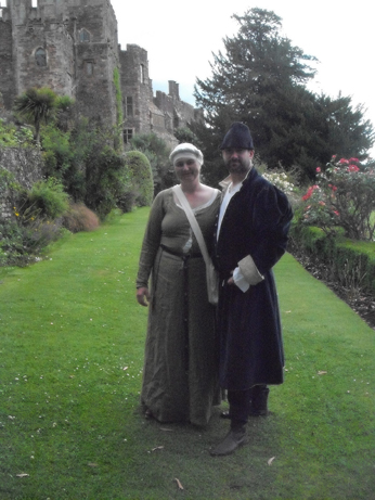 My friends Carl (Geoffrey of Woodstock) and Denise (Matilda de Monfichet) in the castle gardens