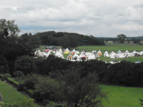 The view of the medieval tent enacmpment from the castle