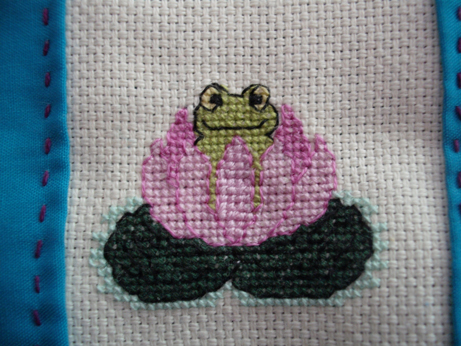 Frog in a lily - again pattern from Cross Stitcher Magazine