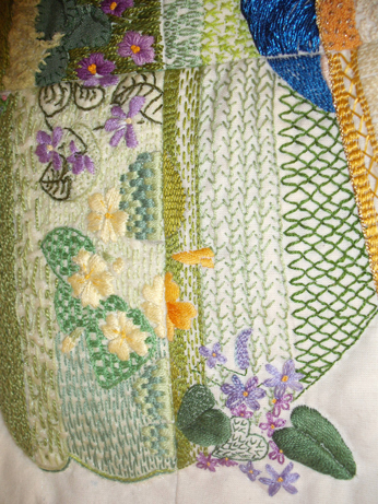 Stitching detail from the panel