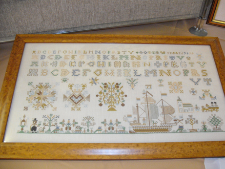 A traditional sampler in cross stitch 
