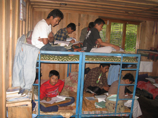 The boys in their hostel room