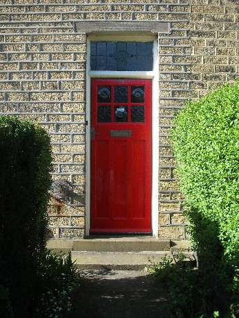 red front door