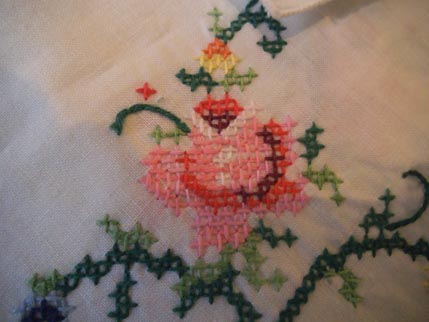 Cross stitch table cloth Feb 2