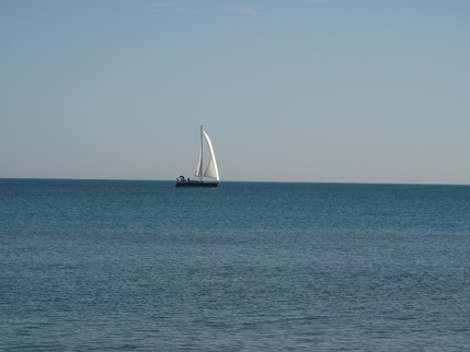 Spain New Year beach and boat