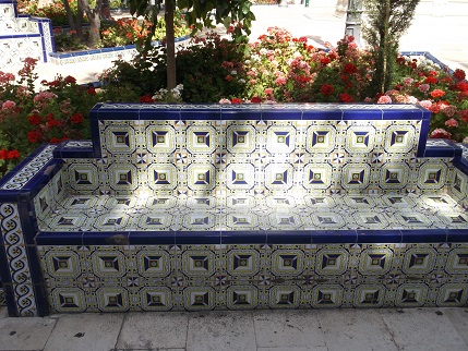 Spain July 2015 Elche bench tiles