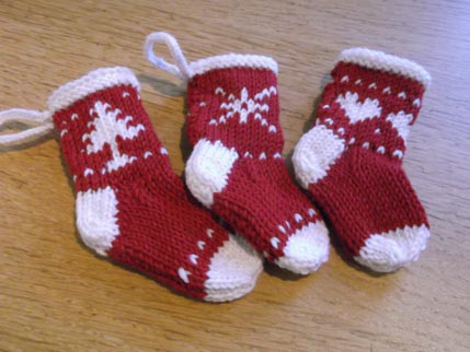 Knitted xmas stockings