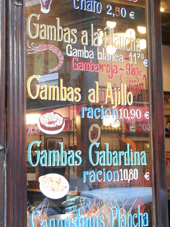 Madrid bars - gambas