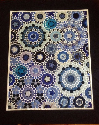 Millefiori quilt complete blue