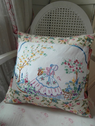 Vintage Crinoline Lady cushion