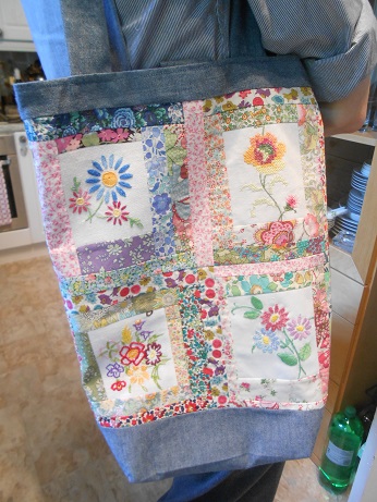 Vintage log cabin bag 1