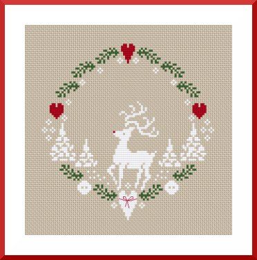Cross stitch reindeer