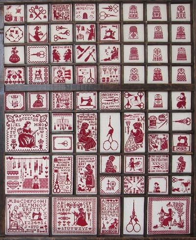 French redwork letterpress-sampler