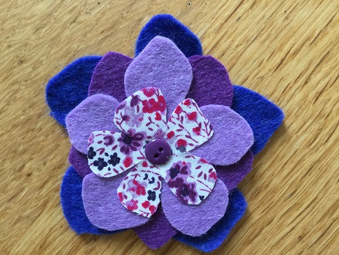 Felt flower purple