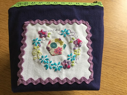 Embroidered pouch March 7