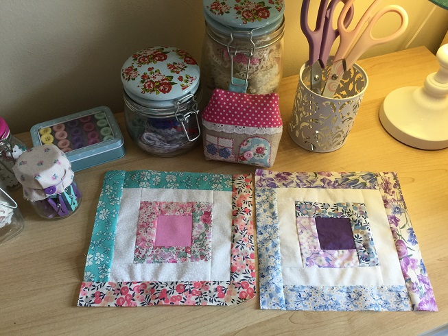 Liberty log cabin blocks 1