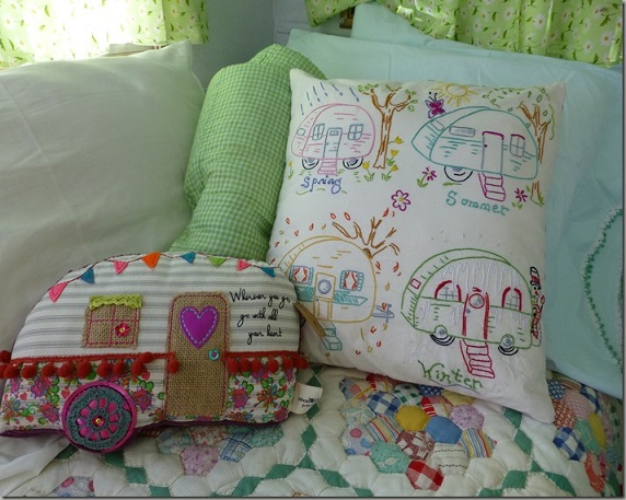 Retro camper van pillows